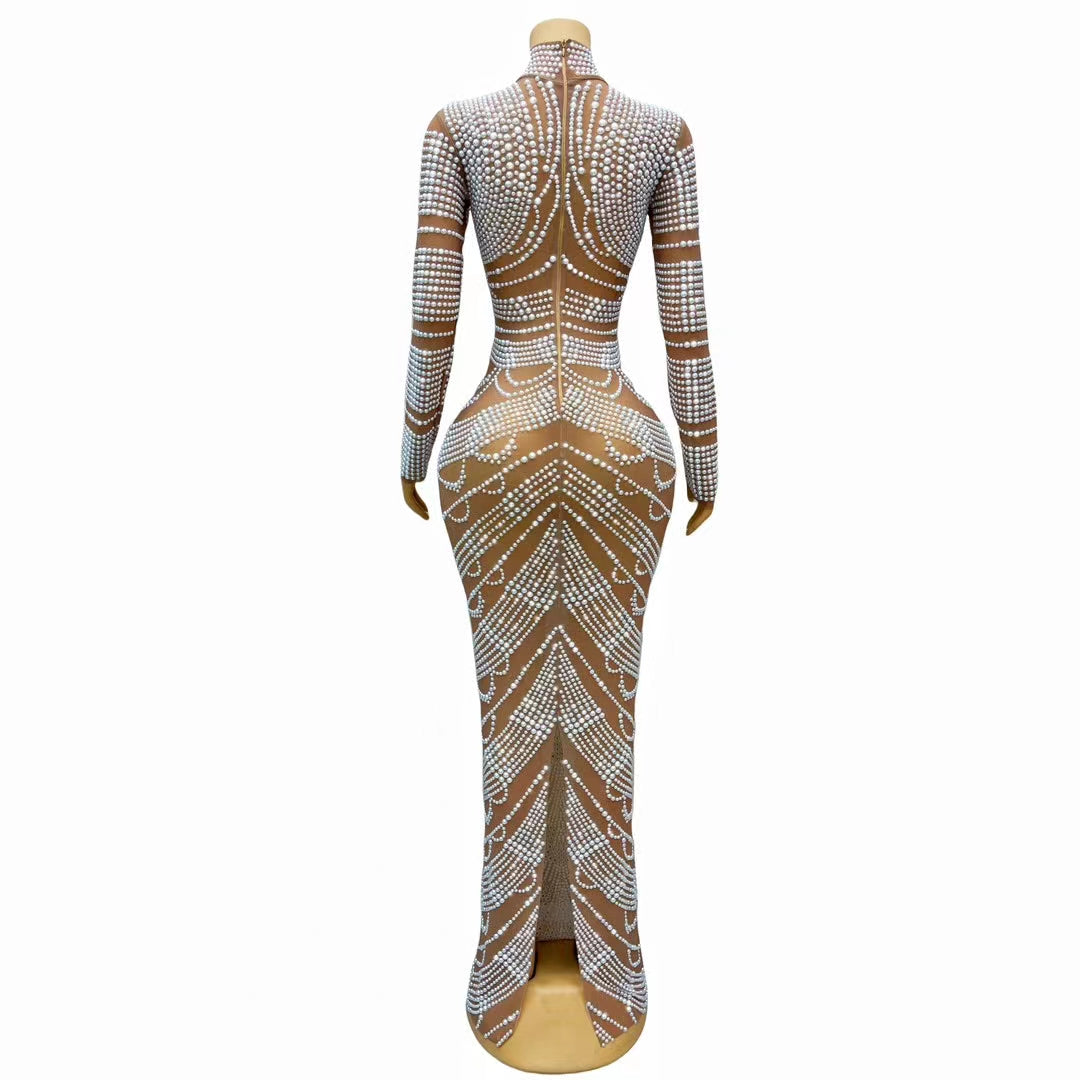 CELESINYI Baiyueguang Crystal Pearl Gown