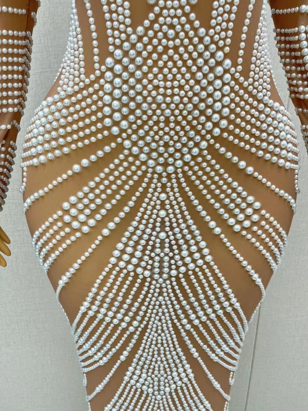 CELESINYI Baiyueguang Crystal Pearl Gown