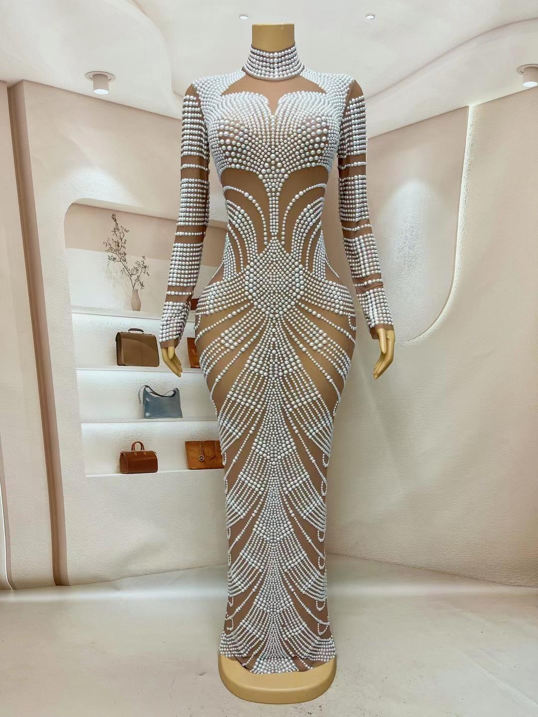 CELESINYI Baiyueguang Crystal Pearl Gown