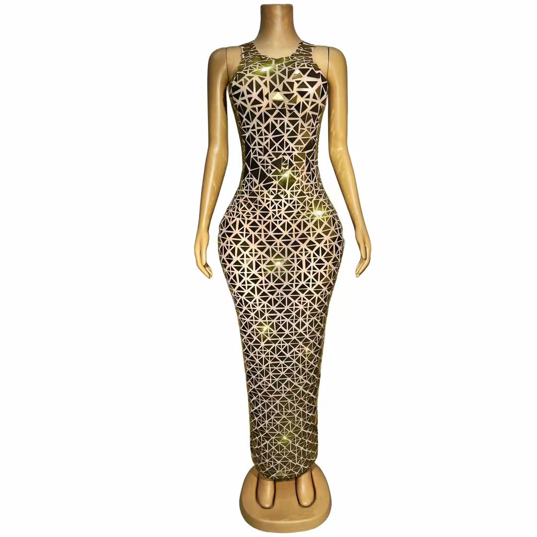 CELESINYI Huangjinjia Crystal Mirror Gown