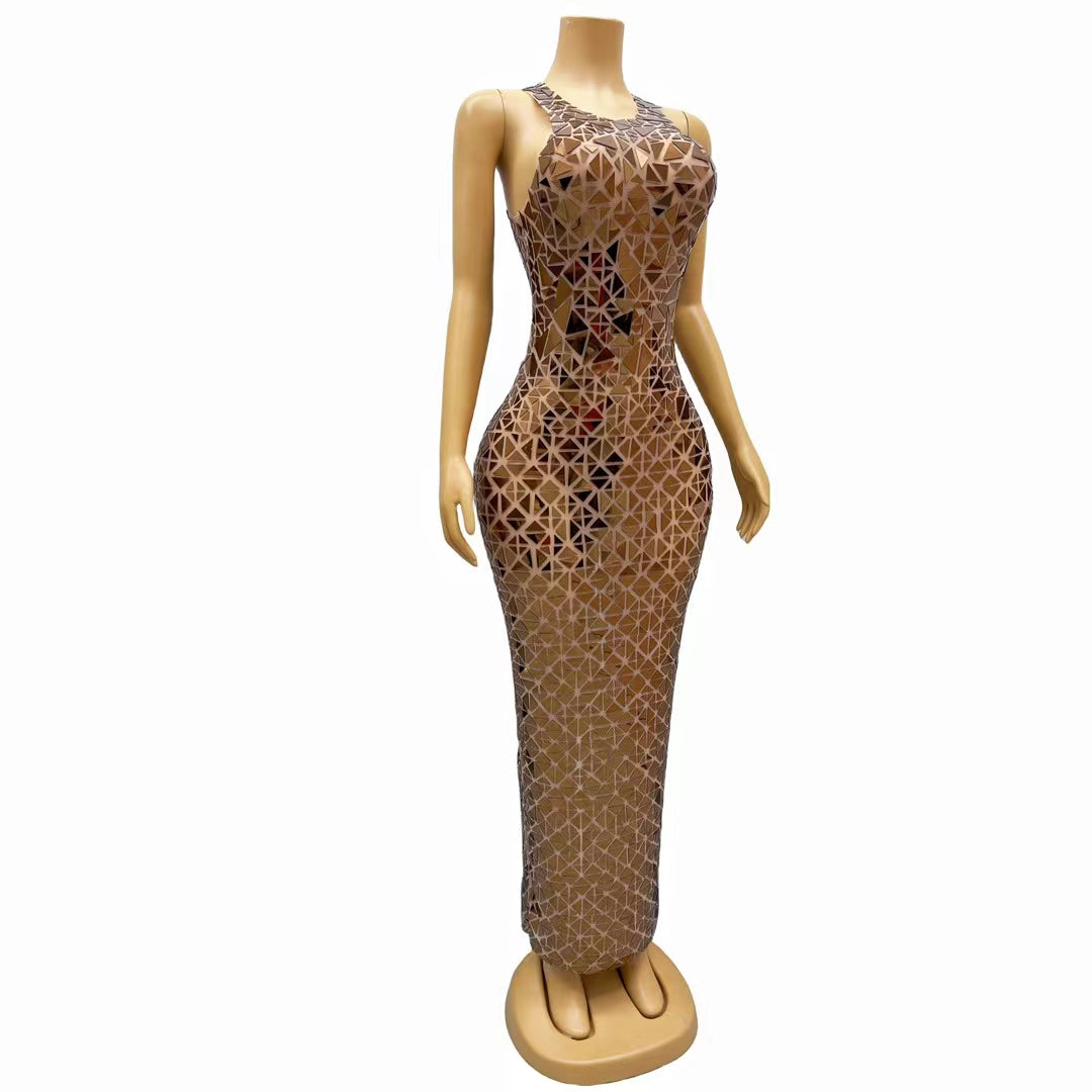 CELESINYI Huangjinjia Crystal Mirror Gown