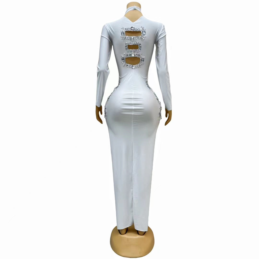 CELESINYI Fangxiong Crystal White Cage Gown
