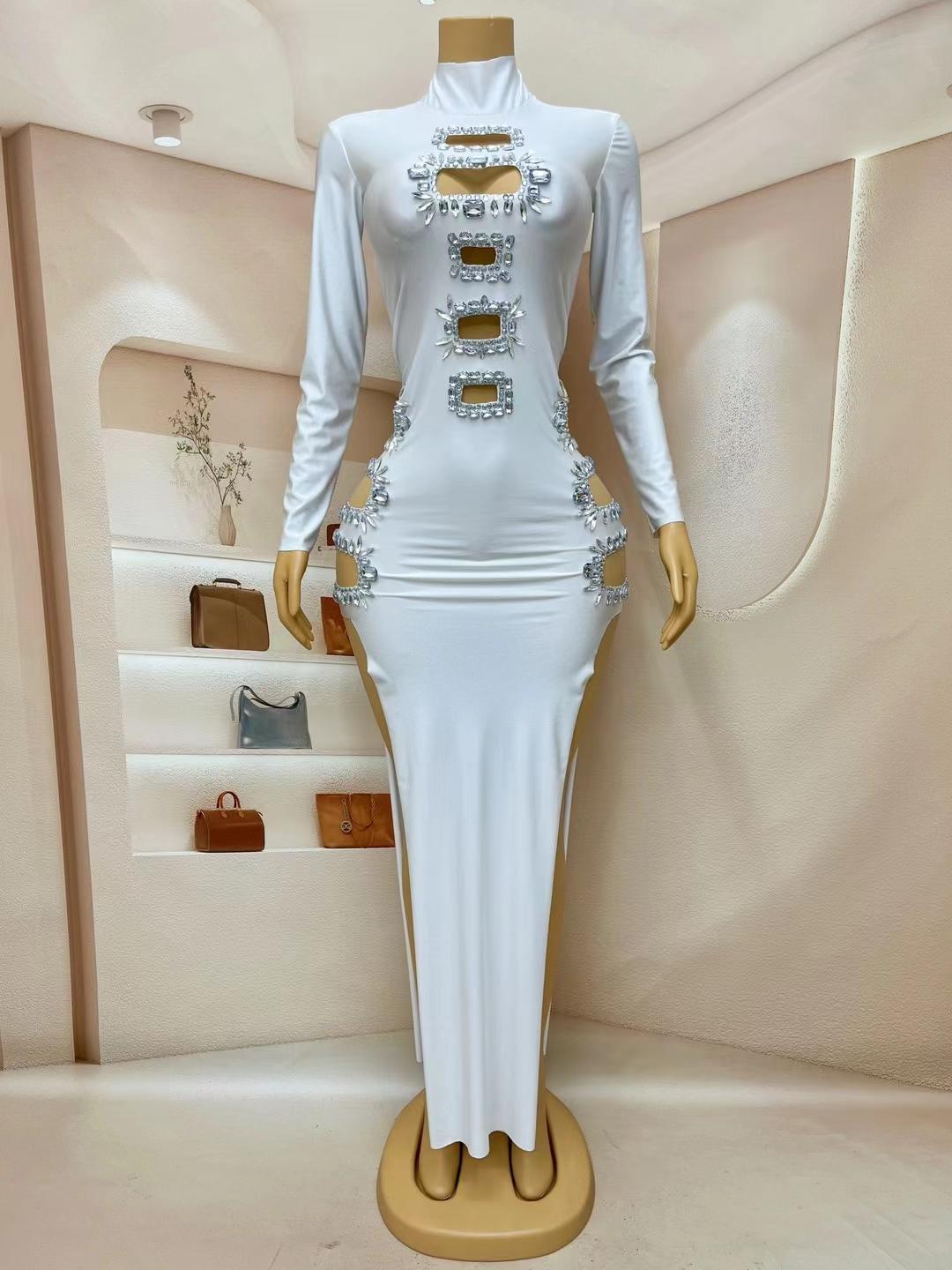 CELESINYI Fangxiong Crystal White Cage Gown