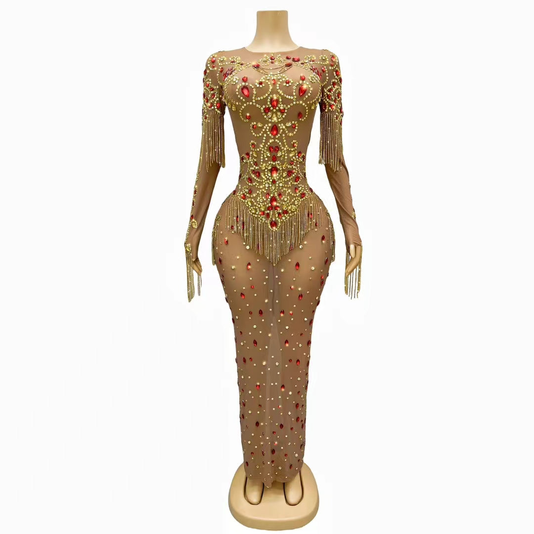 CELESINYI Huangfeng Crystal Amber Bodysuit
