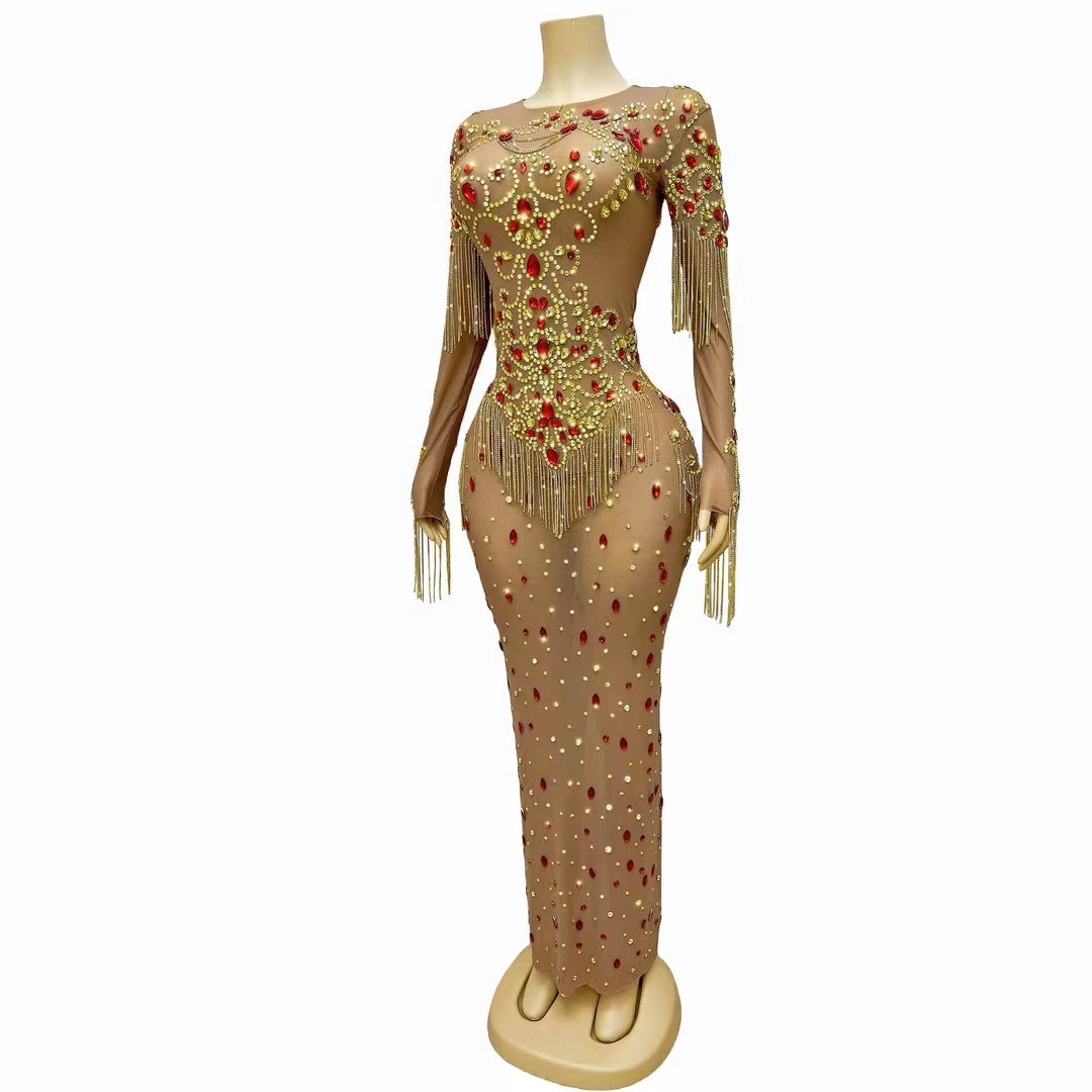 CELESINYI Huangfeng Crystal Amber Bodysuit