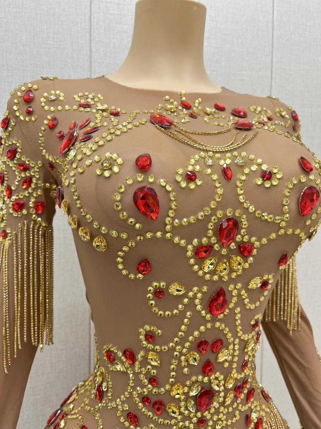 CELESINYI Huangfeng Crystal Amber Bodysuit