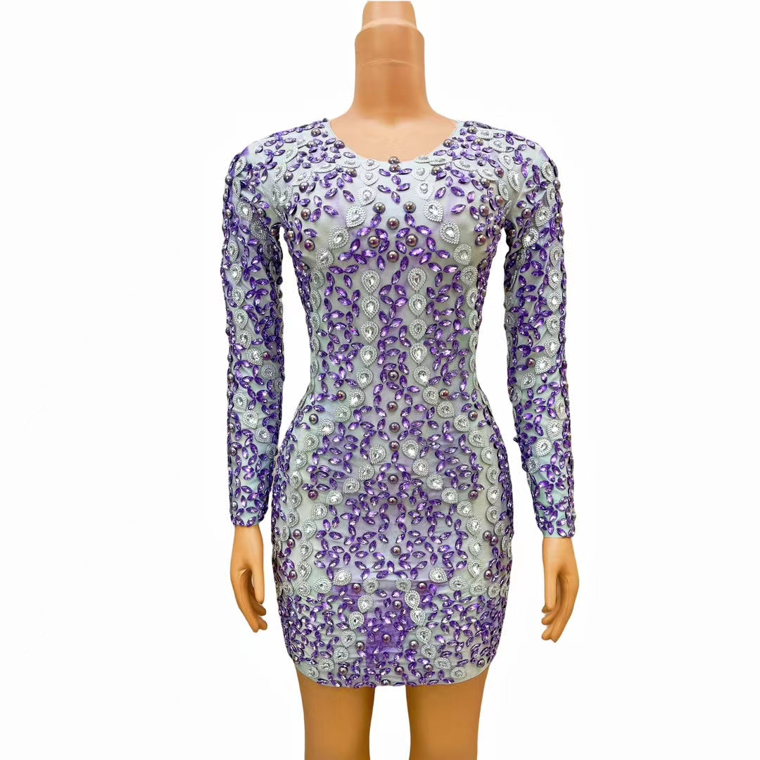 CELESINYI Leihen Crystal Purple Gown