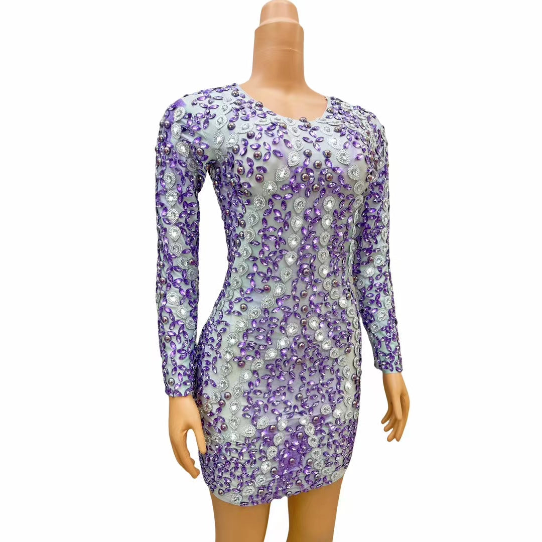 CELESINYI Leihen Crystal Purple Gown