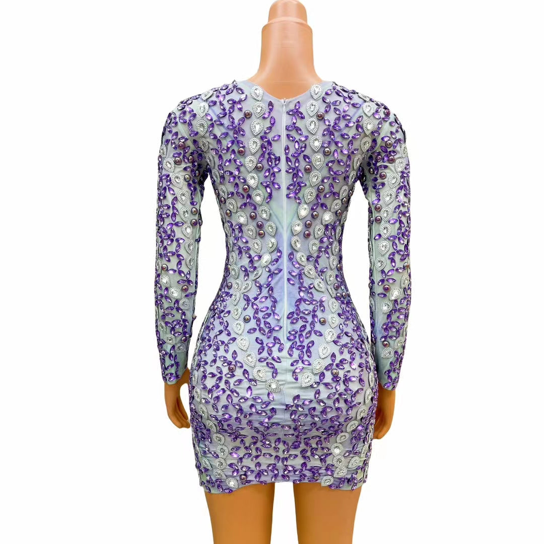 CELESINYI Leihen Crystal Purple Gown