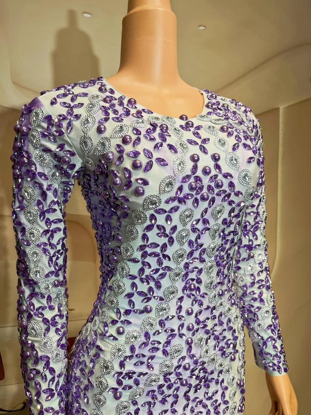 CELESINYI Leihen Crystal Purple Gown