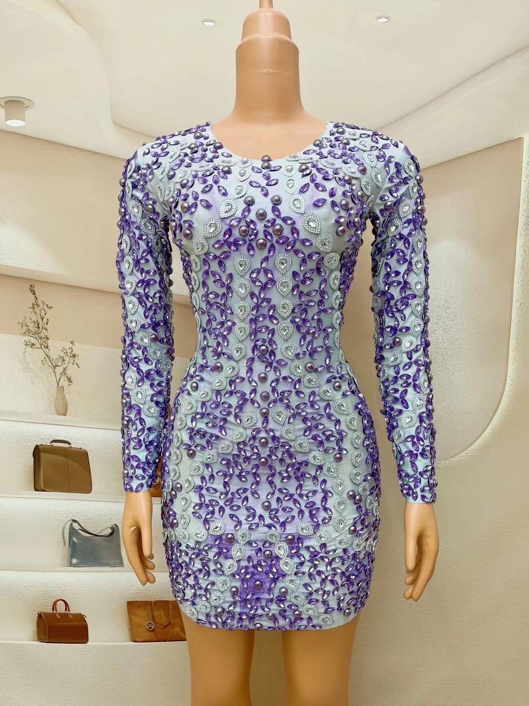 CELESINYI Leihen Crystal Purple Gown