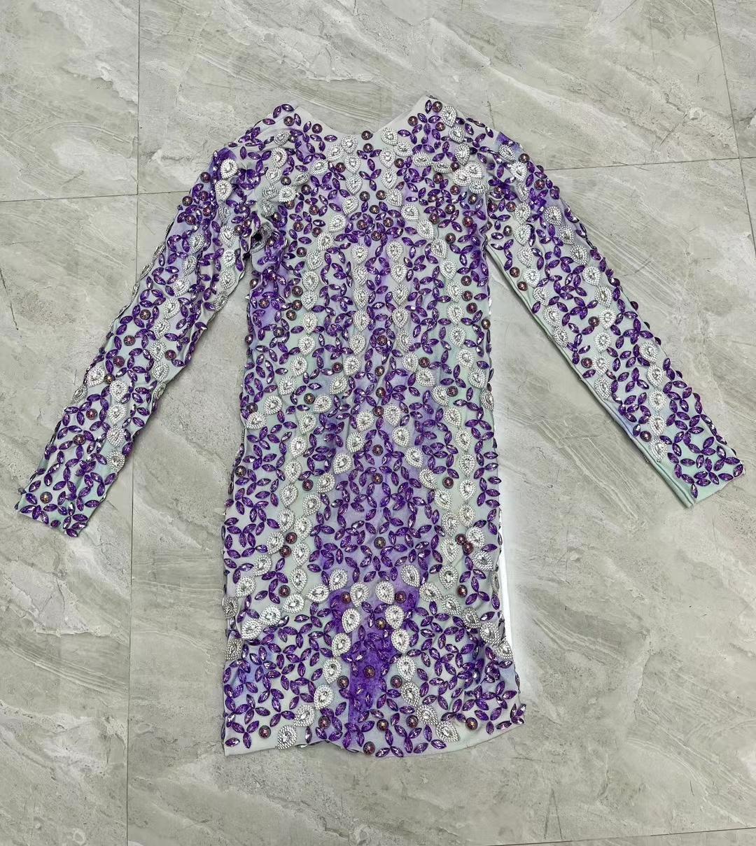 CELESINYI Leihen Crystal Purple Gown