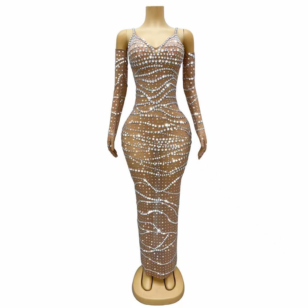 CELESINYI Midian Crystal Dot Gown