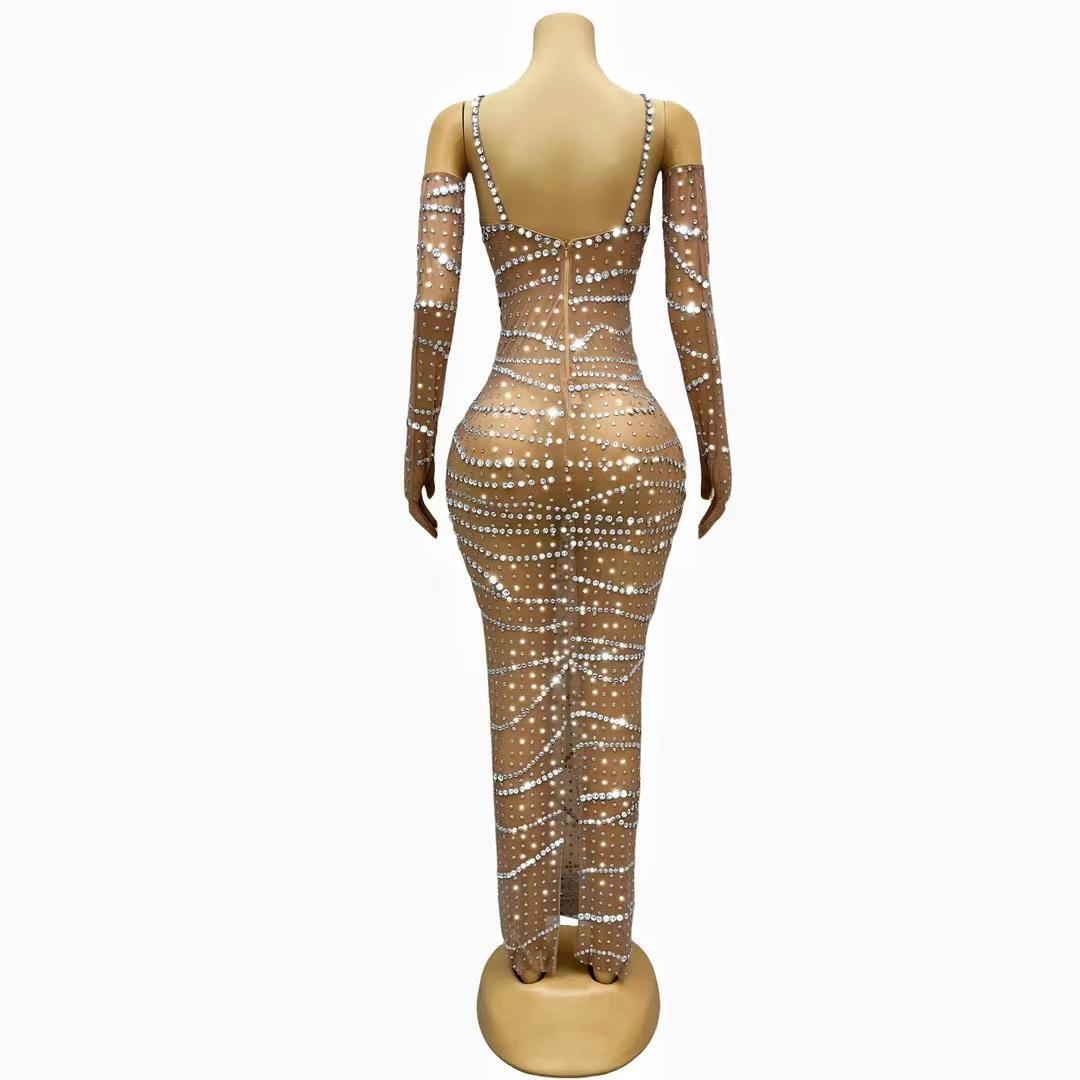 CELESINYI Midian Crystal Dot Gown