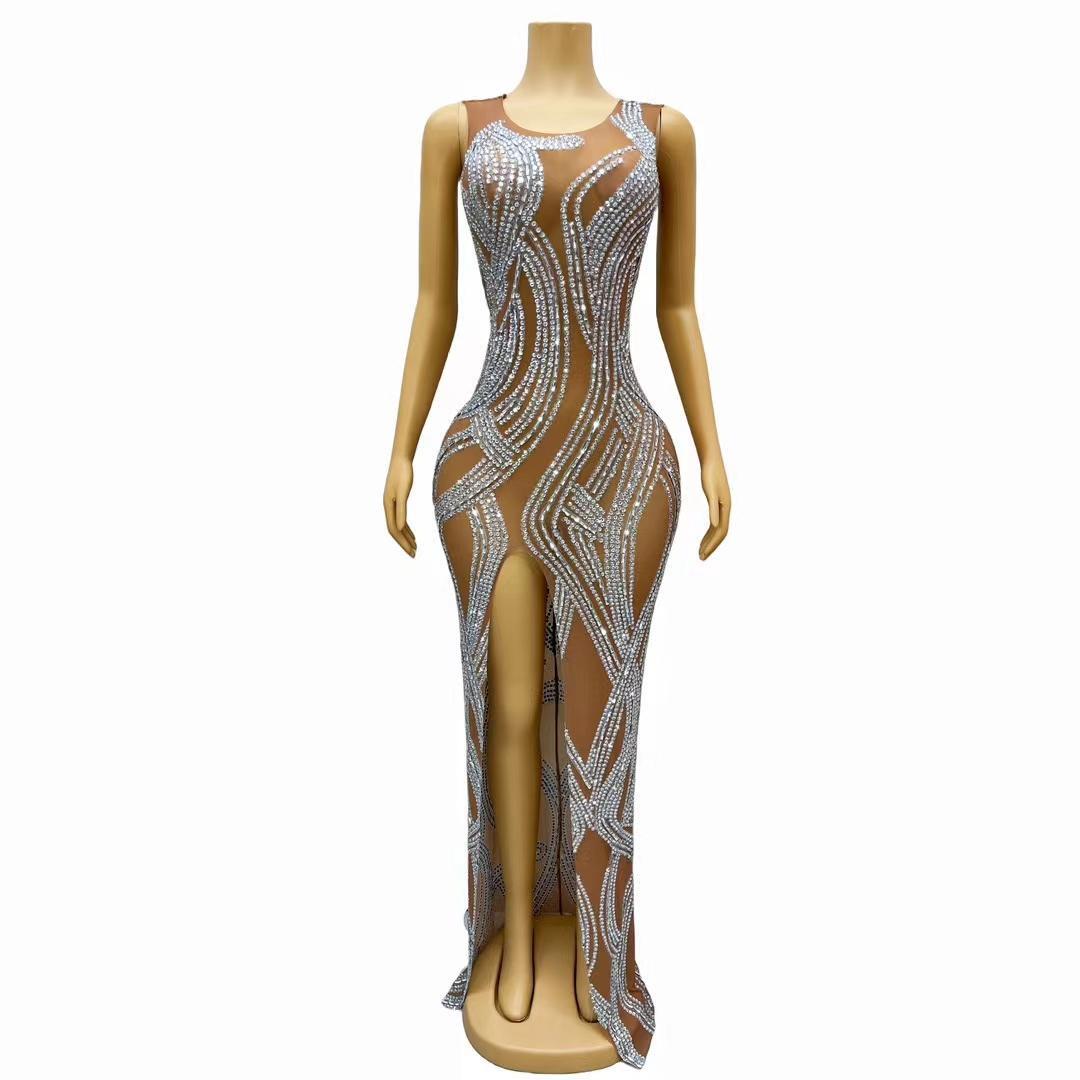 CELESINYI Shengsuo Crystal Swirl Gown