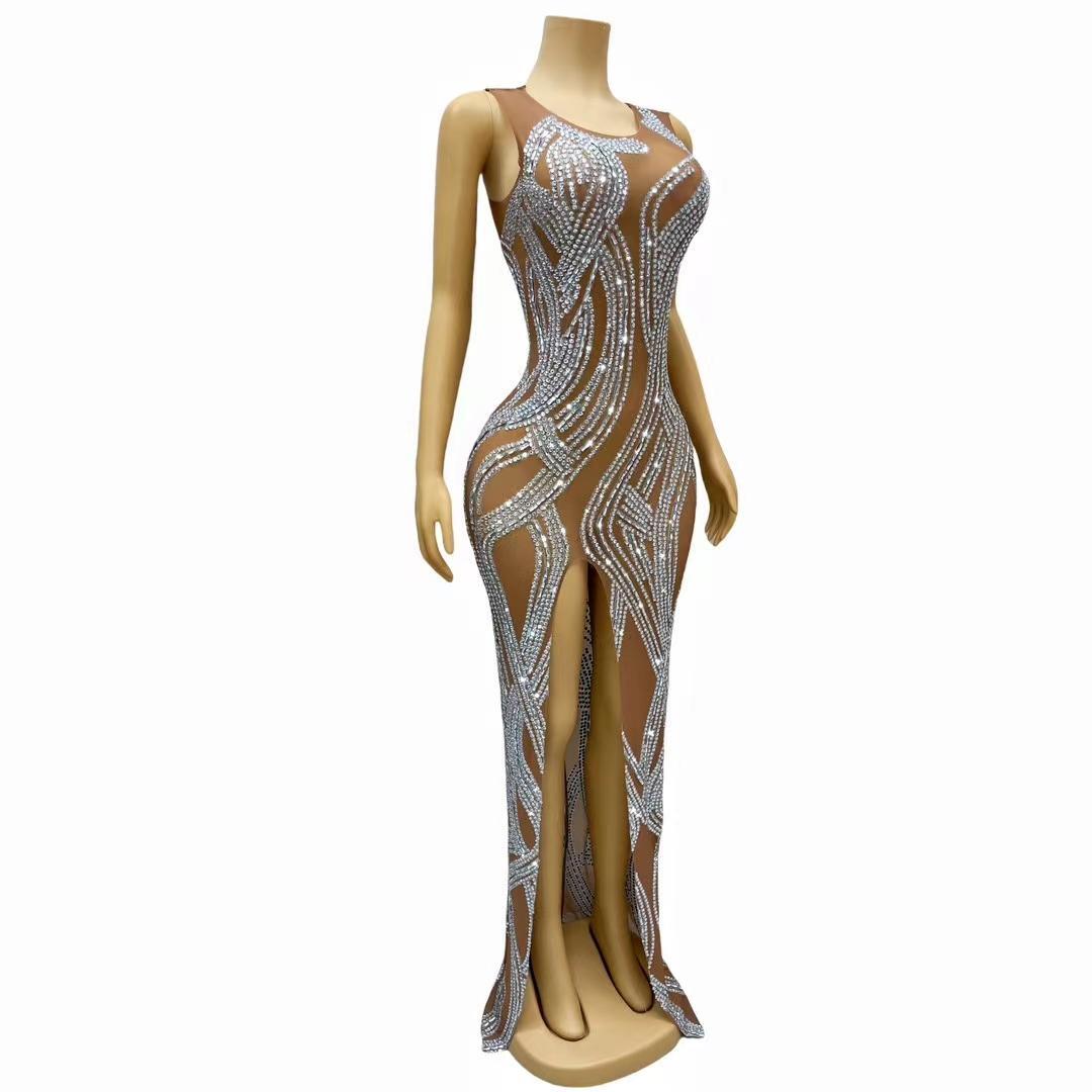 CELESINYI Shengsuo Crystal Swirl Gown