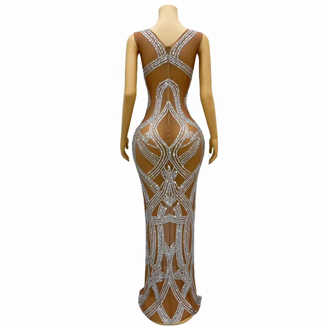 CELESINYI Shengsuo Crystal Swirl Gown