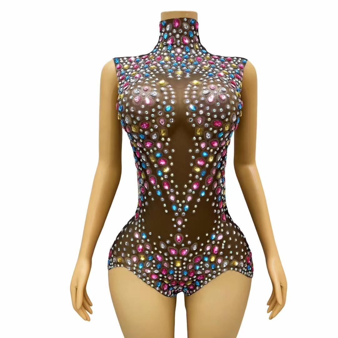 CELESINYI Tangwucai Crystal Gem Bodysuit