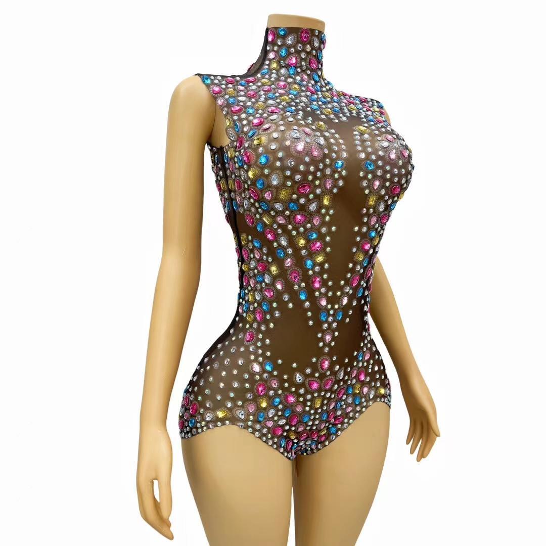 CELESINYI Tangwucai Crystal Gem Bodysuit