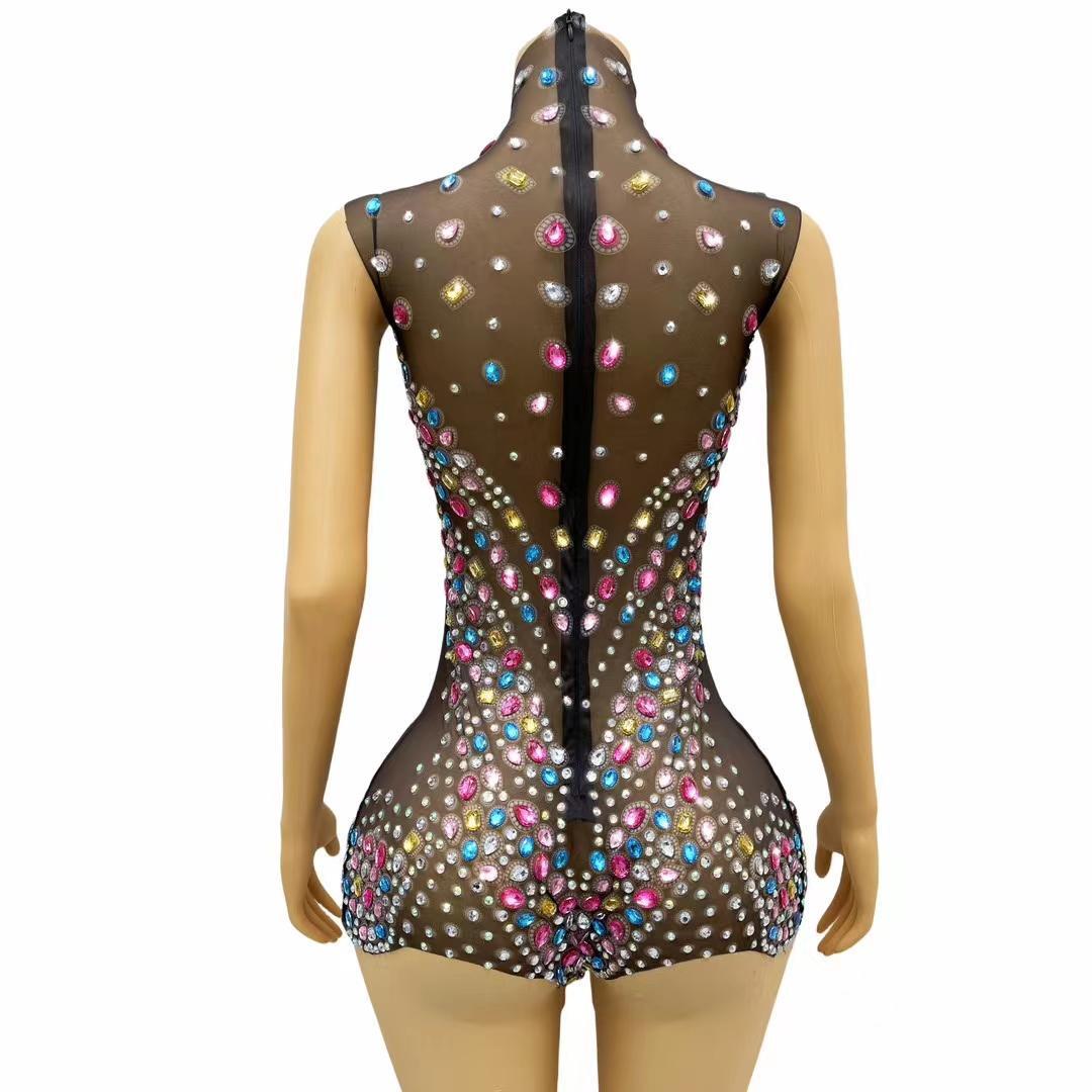 CELESINYI Tangwucai Crystal Gem Bodysuit