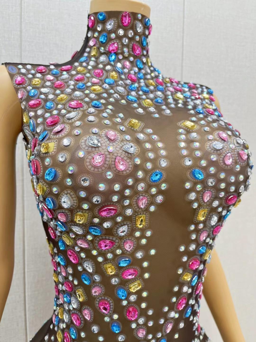 CELESINYI Tangwucai Crystal Gem Bodysuit