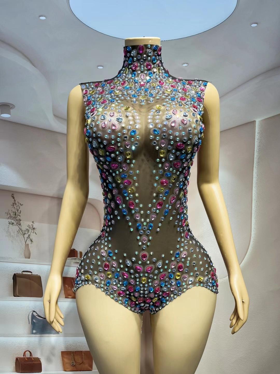 CELESINYI Tangwucai Crystal Gem Bodysuit