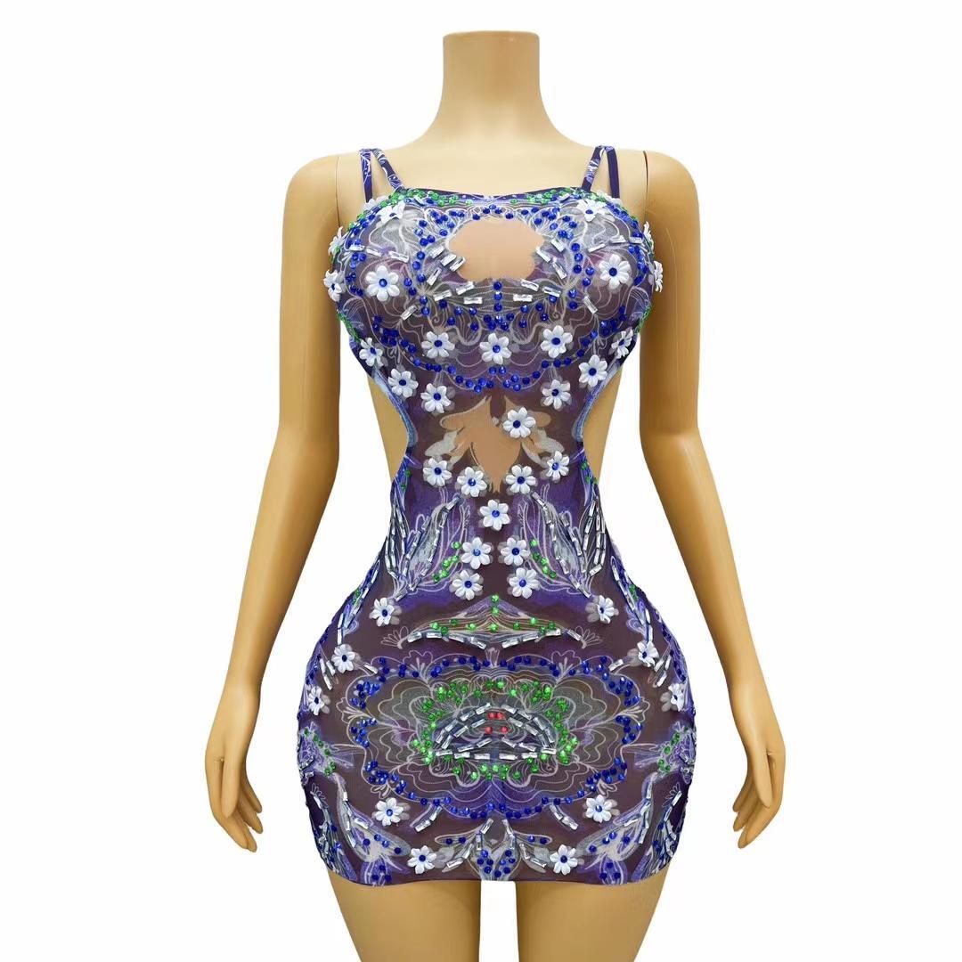 CELESINYI Piaorou Crystal Flower Bodysuit