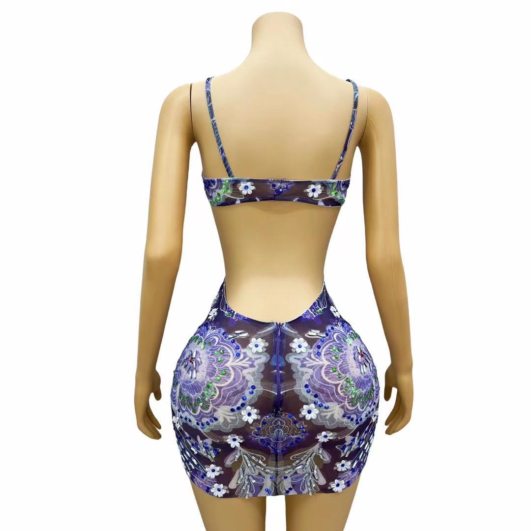 CELESINYI Piaorou Crystal Flower Bodysuit