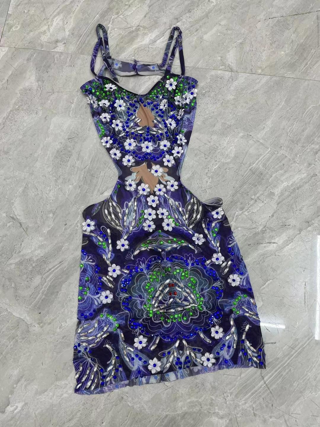 CELESINYI Piaorou Crystal Flower Bodysuit