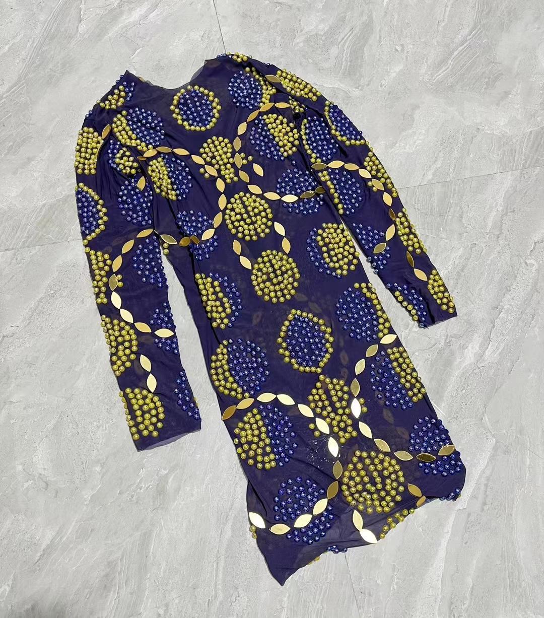 CELESINYI Jinlun Crystal Gold Leaf Bodysuit