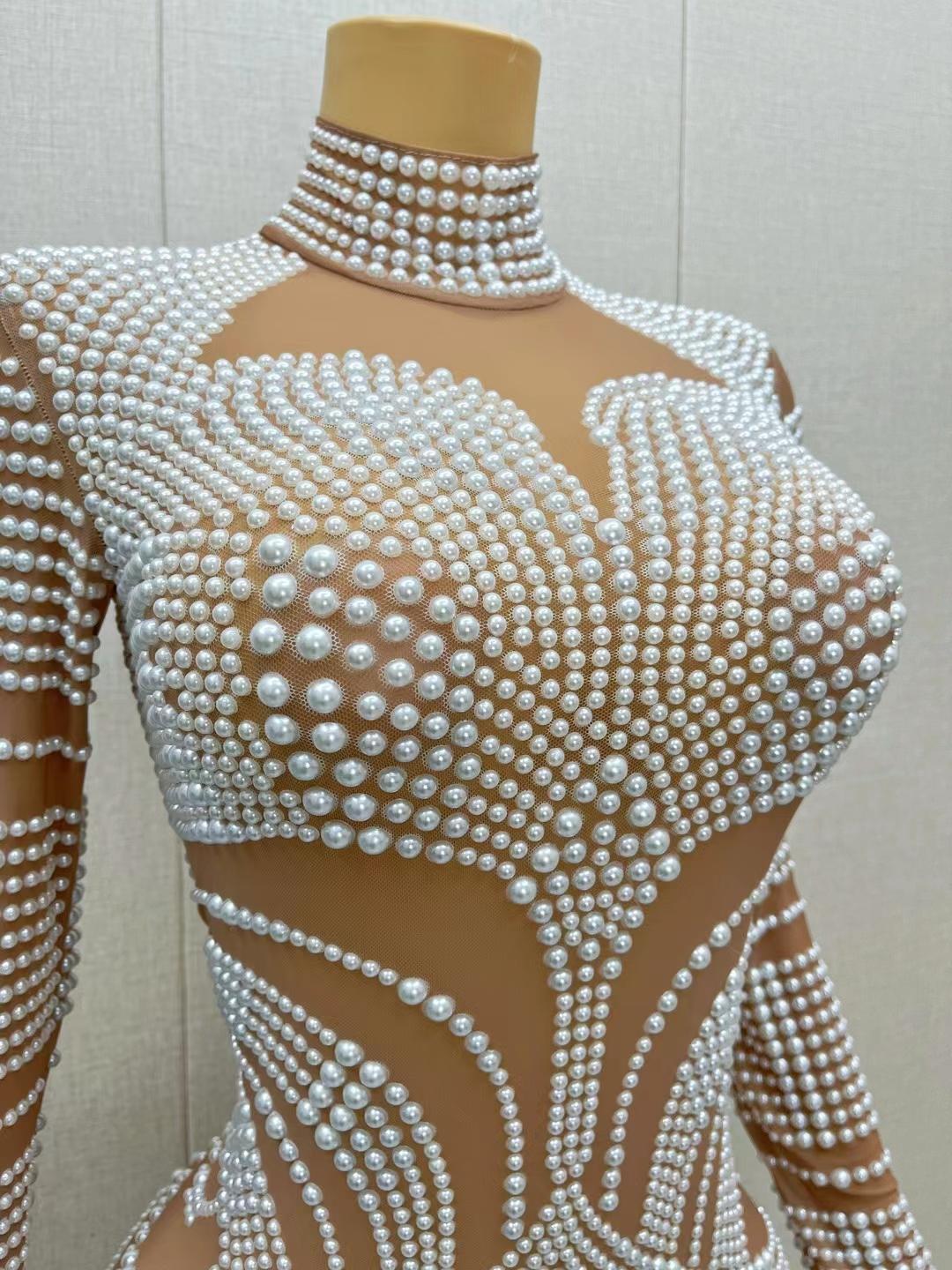 CELESINYI Baiyueguang Crystal Pearl Gown