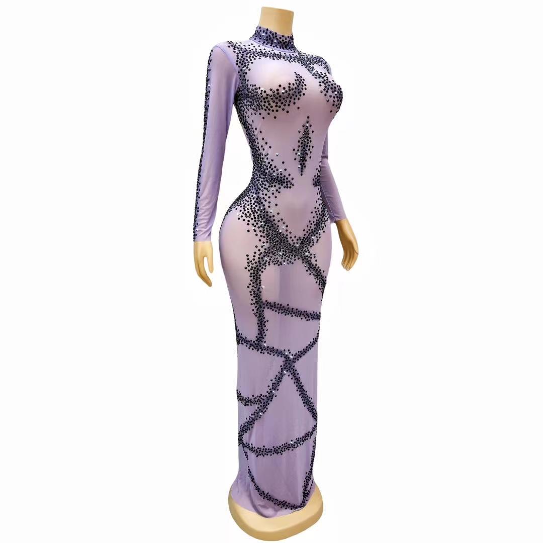 CELESINYI Zhimaqun Crystal Geometric Gown