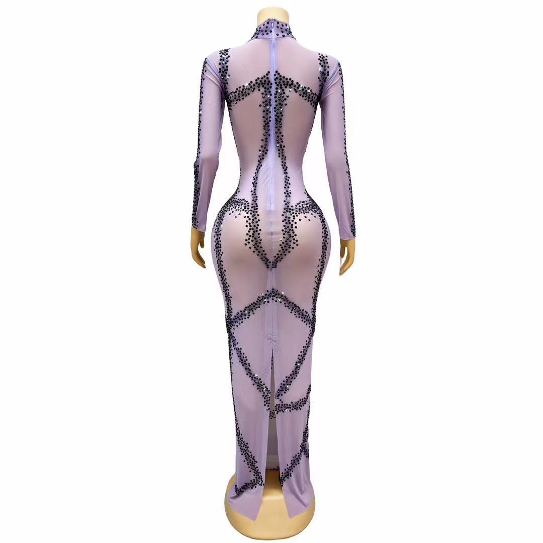 CELESINYI Zhimaqun Crystal Geometric Gown
