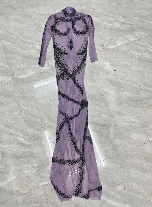 CELESINYI Zhimaqun Crystal Geometric Gown