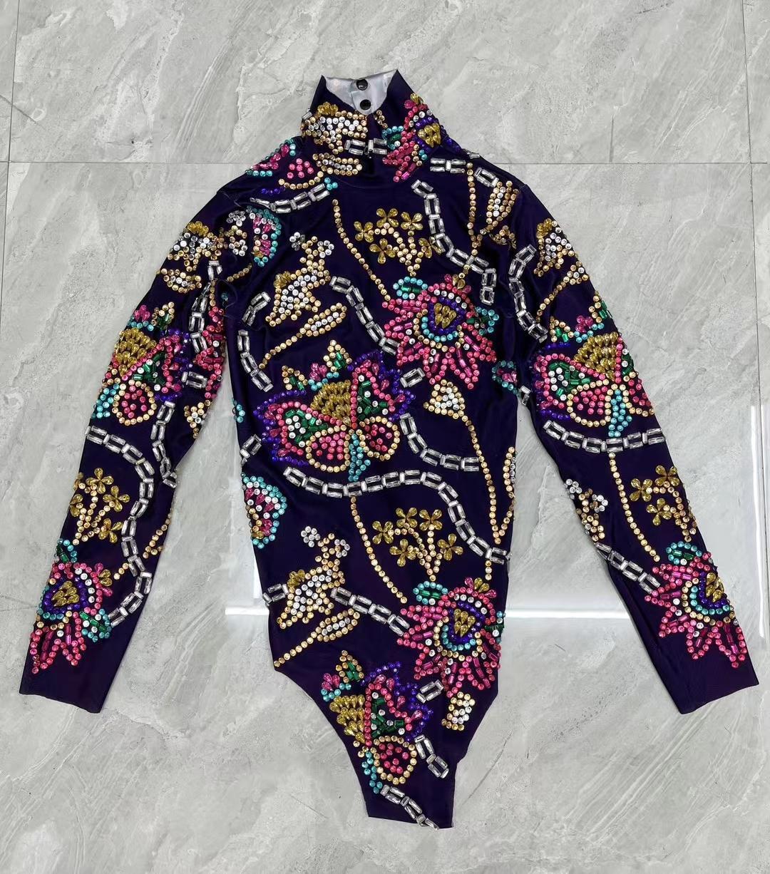CELESINYI Jingu Crystal Purple Bodysuit