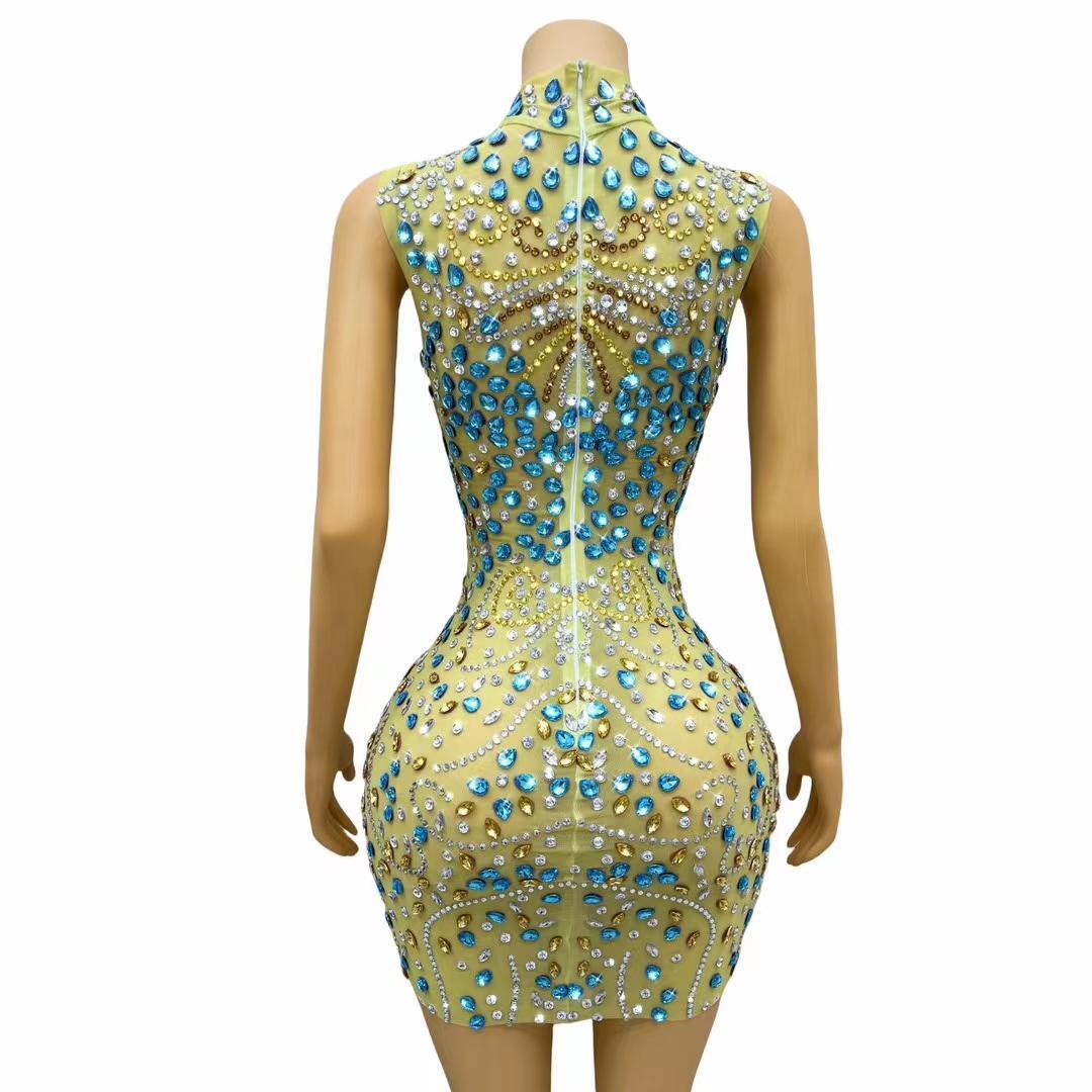 CELESINYI Fenglai Crystal Champagne Gown
