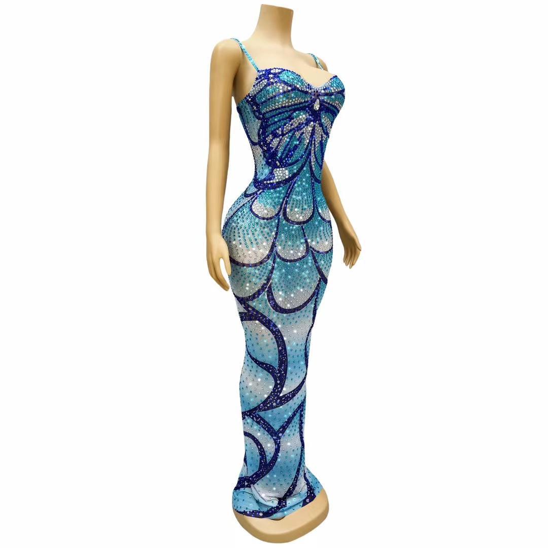 CELESINYI Bingpodie Crystal Butterfly Bodysuit