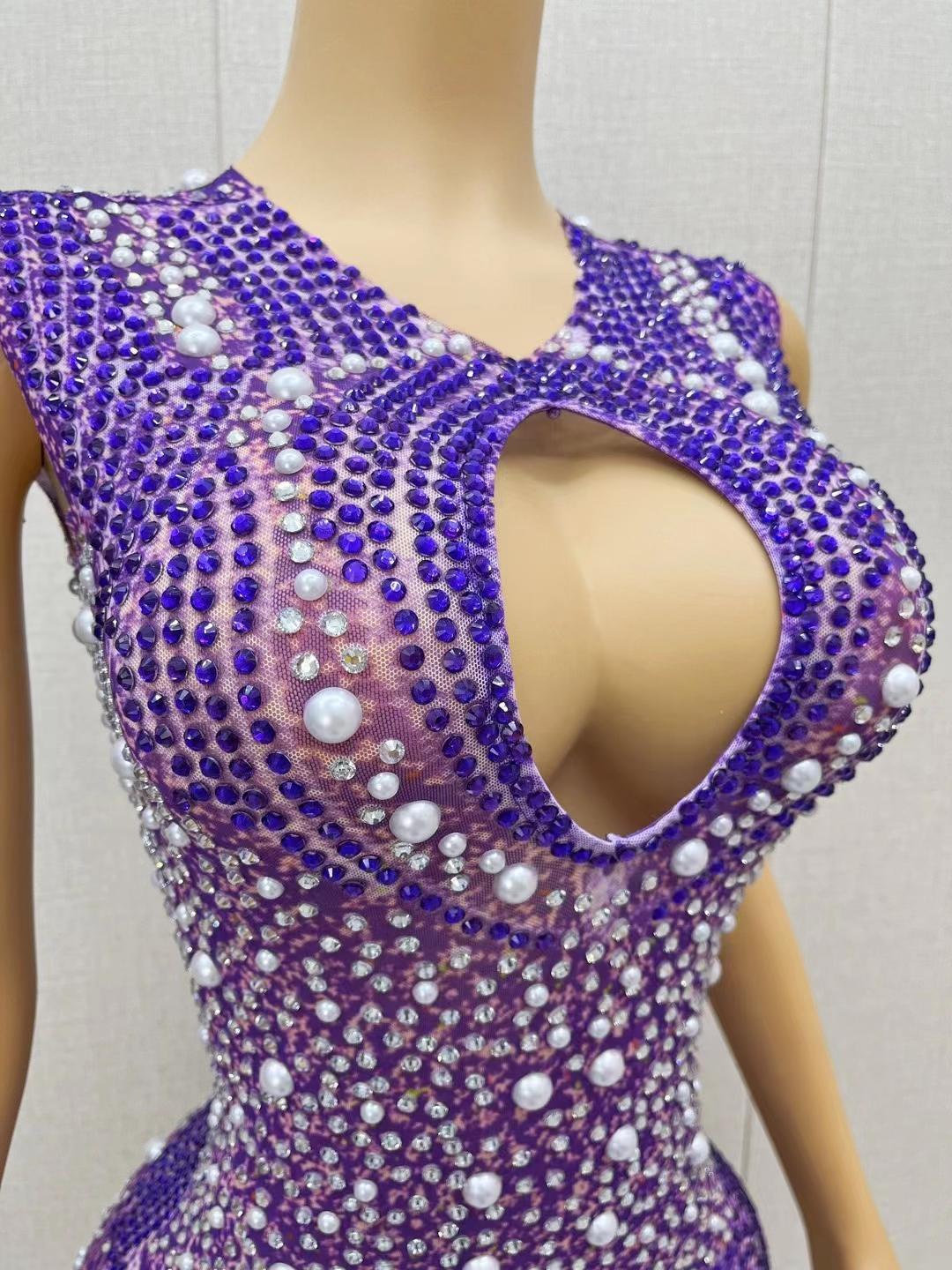 CELESINYI Yuhua Crystal Purple Bodysuit