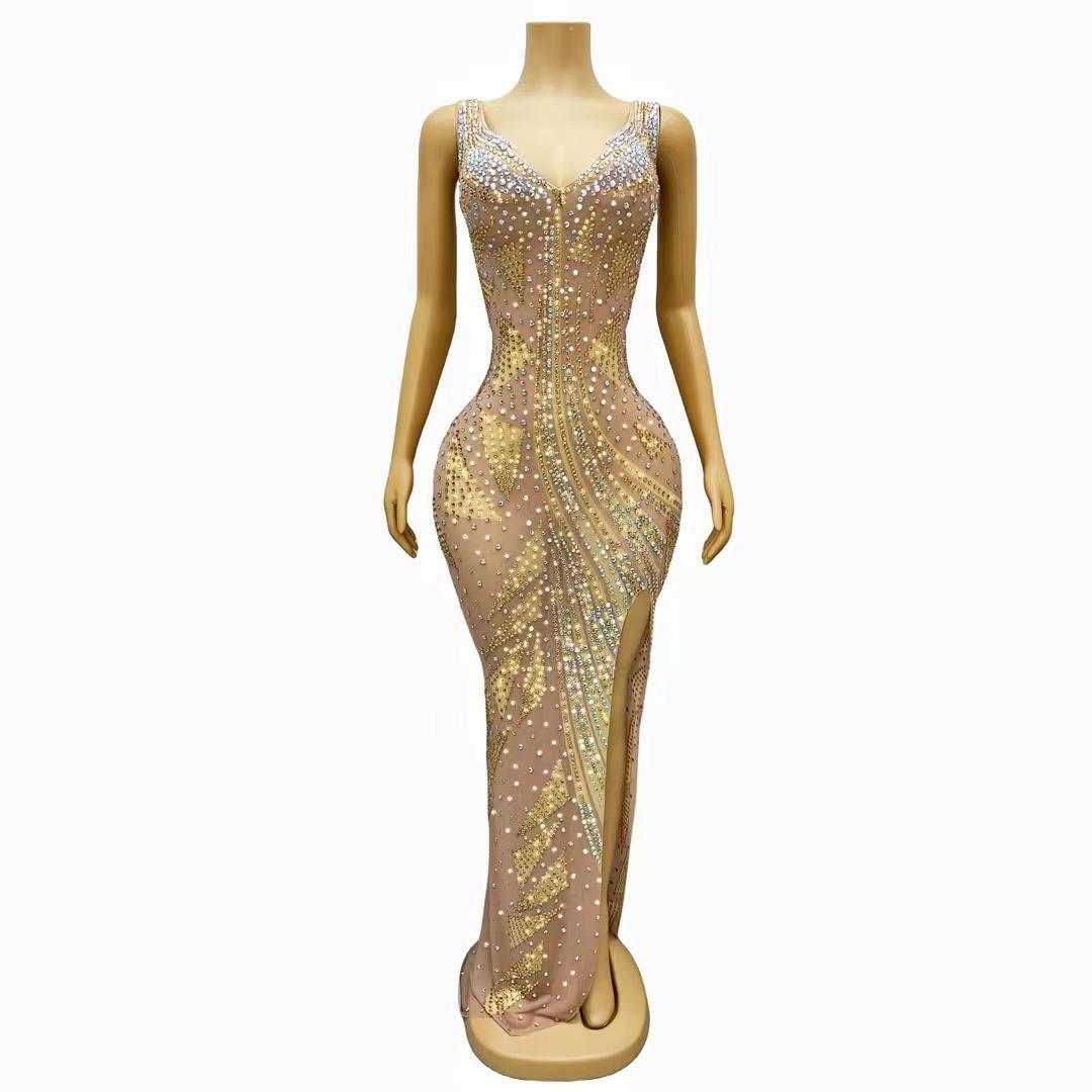 CELESINYI Maotouying Crystal Illusion Bodysuit