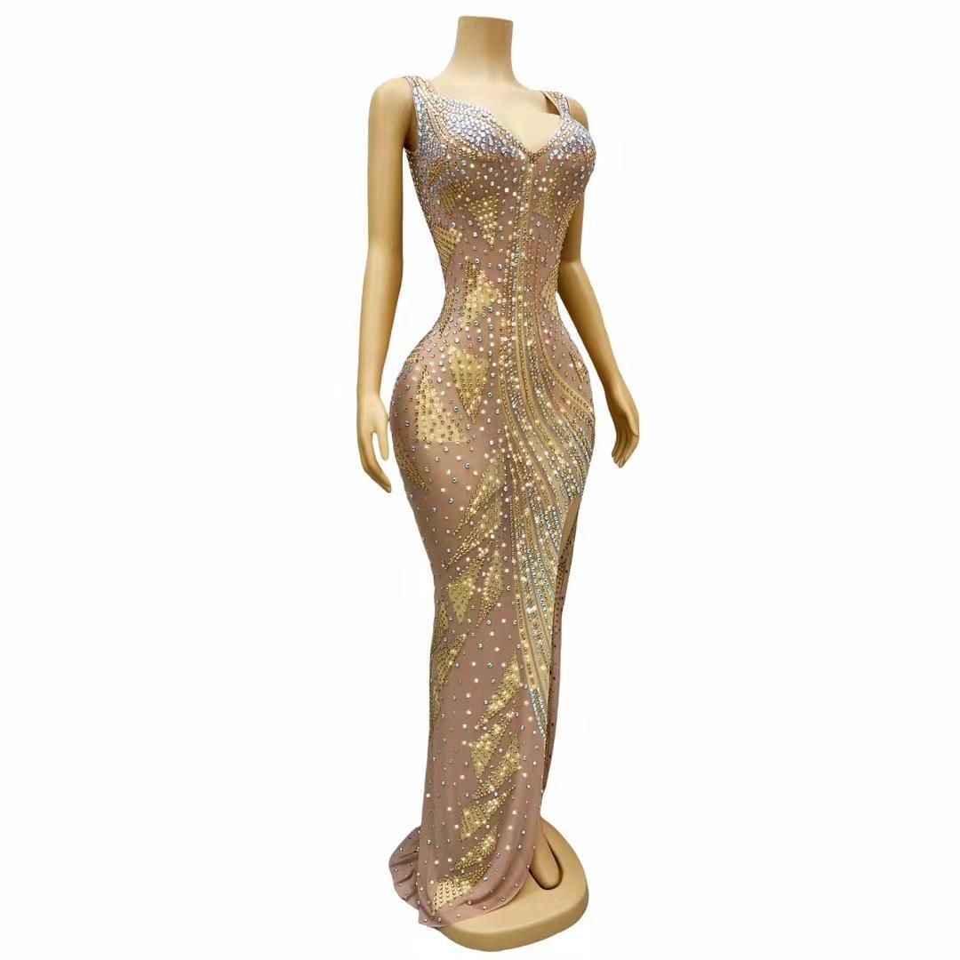 CELESINYI Maotouying Crystal Illusion Bodysuit