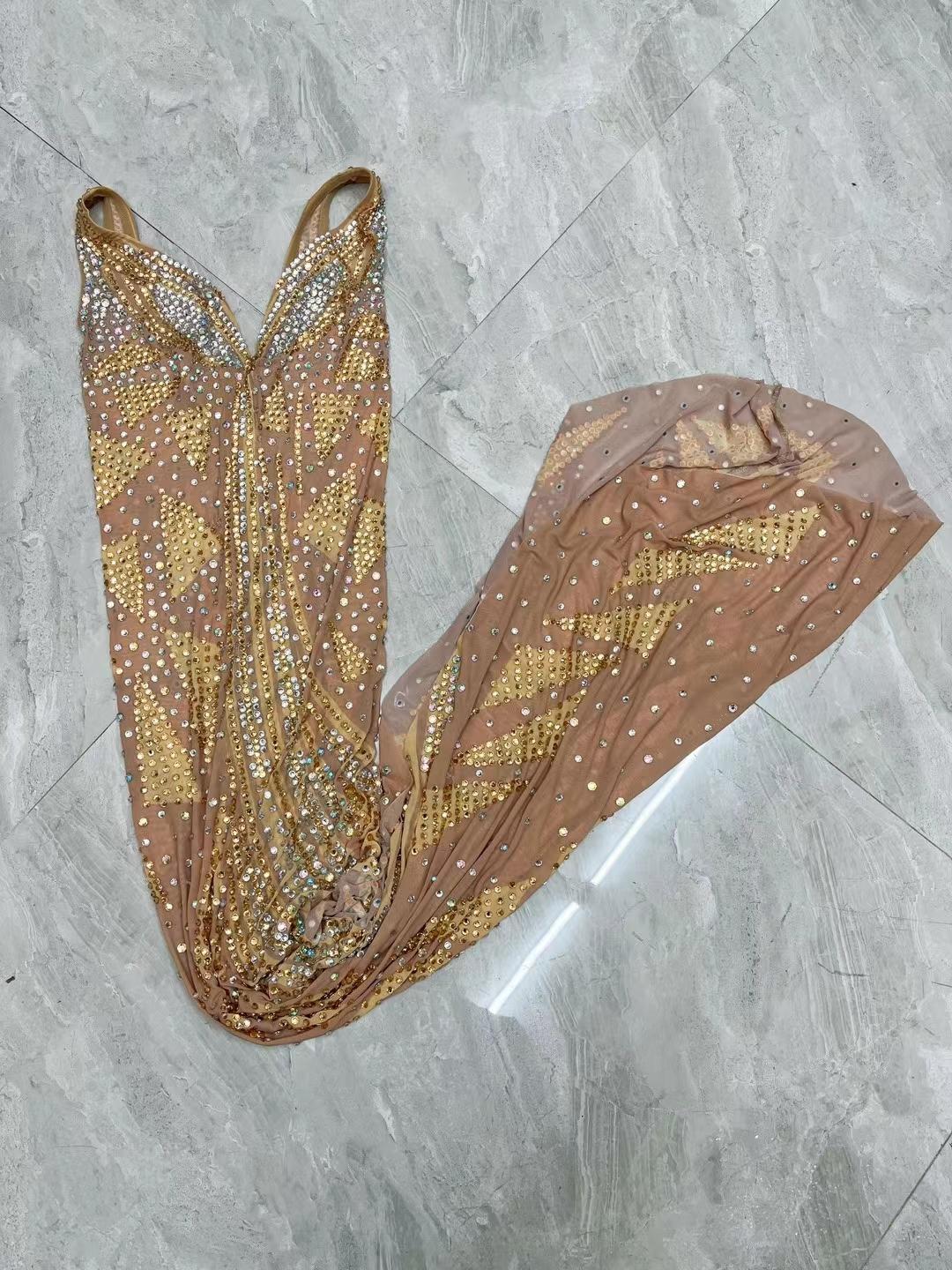CELESINYI Maotouying Crystal Illusion Bodysuit