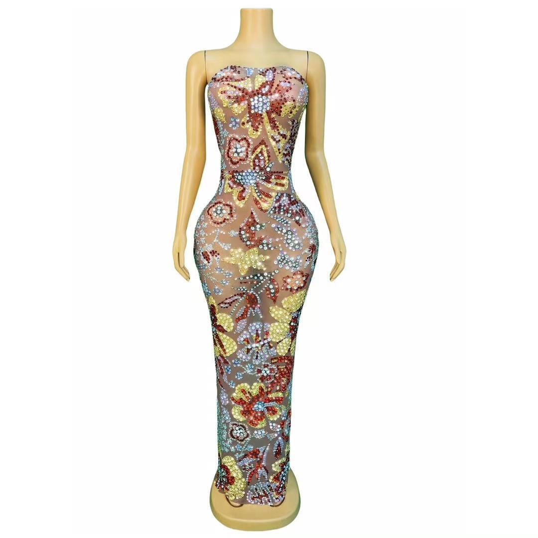 CELESINYI Baihuaqifang Crystal Flower Gown