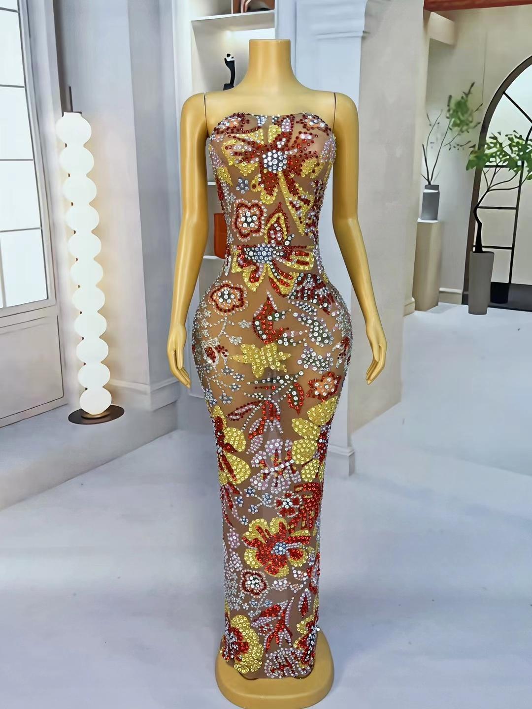 CELESINYI Baihuaqifang Crystal Flower Gown