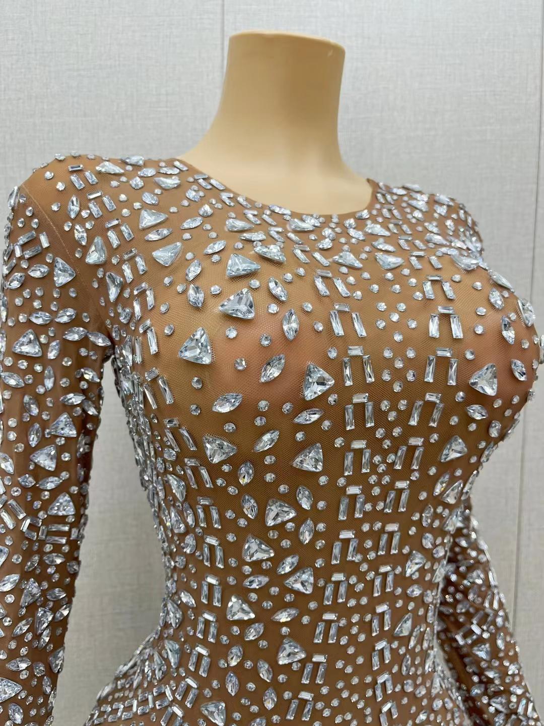 CELESINYI Sanjiaosuo Crystal Geometric Bodysuit