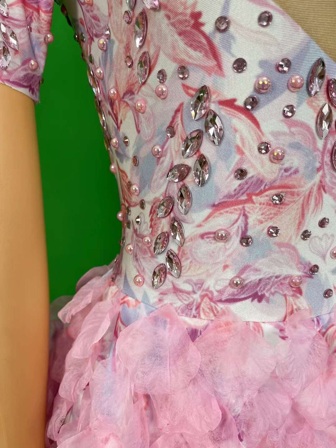 CELESINYI Fensehuayu Crystal Flower Mini Dress