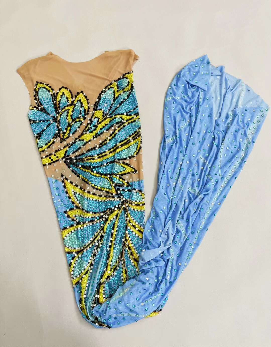 CELESINYI Fengdie Crystal Butterfly Print Dress