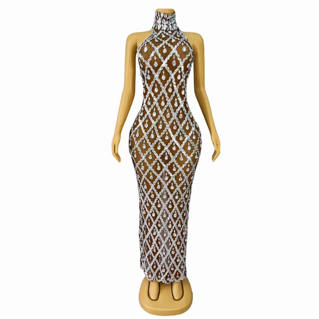 CELESINYI Diduanshaokaojia Crystal Deep Skin Diamond Gown