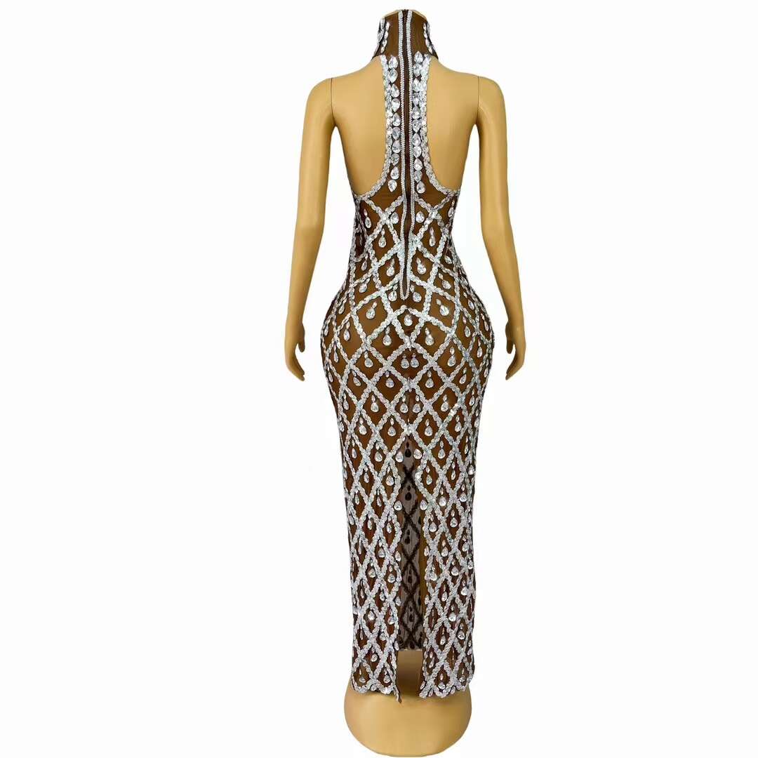 CELESINYI Diduanshaokaojia Crystal Deep Skin Diamond Gown