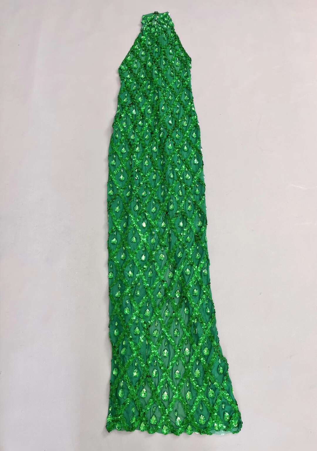 CELESINYI Diduanshaokaojia Crystal Green Diamond Gown