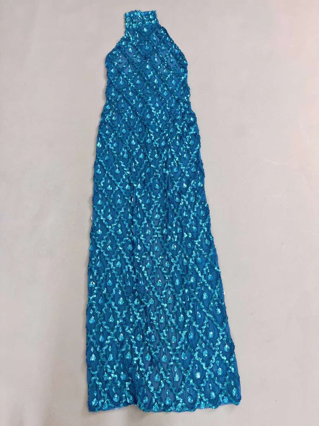 CELESINYI Diduanshaokaojia Crystal Blue Diamond Gown